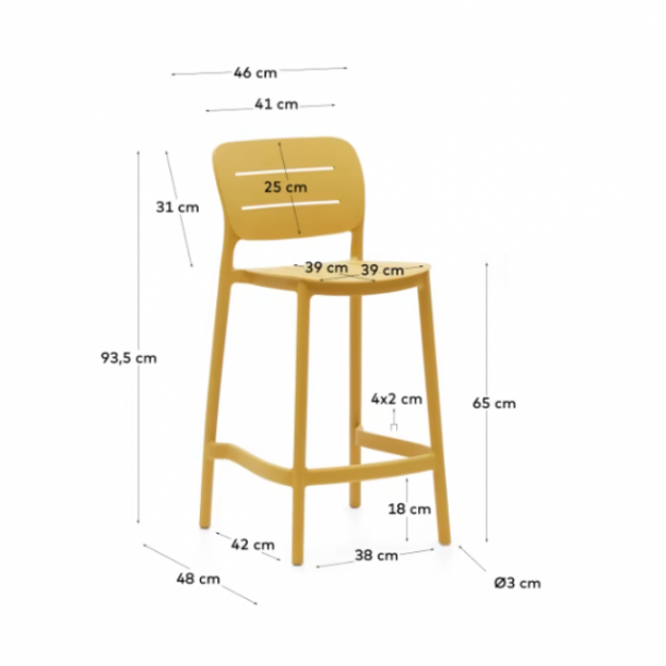 Полубарный стул MORELLA Горчичный (90936040) цена