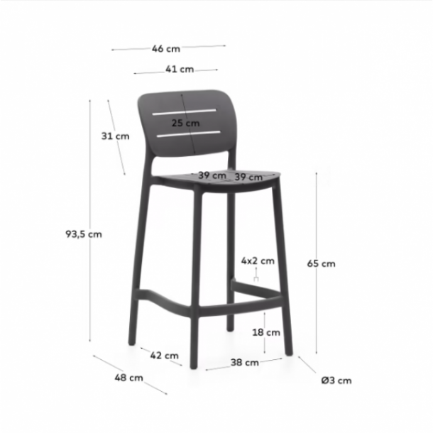 Полубарный стул MORELLA Серый (90936039) в интернет-магазине