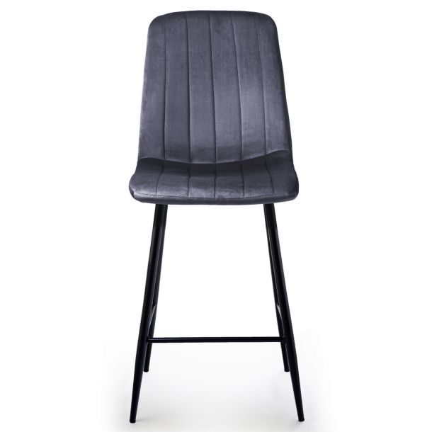 Полубарный стул Petty Velvet Темно-серый (44479168) цена