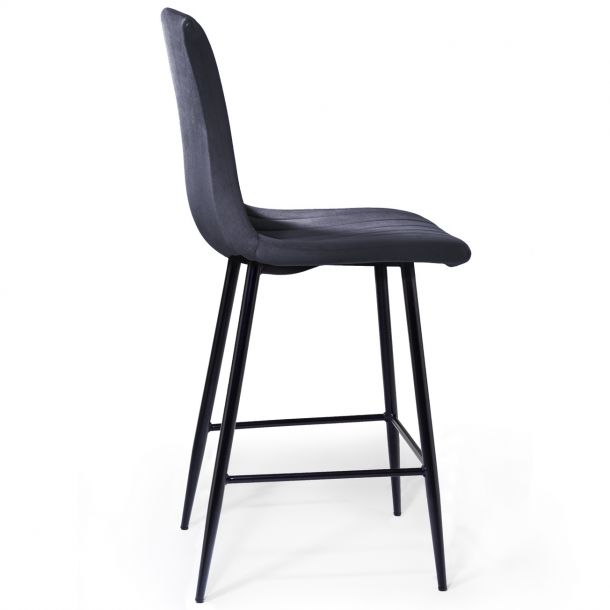 Полубарный стул Petty Velvet Темно-серый (44479168) дешево