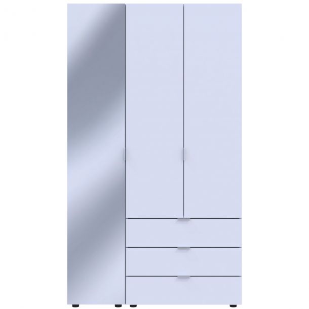 Шкаф Гелар 2 ДСП / 1 зеркало 116.5х49.5х203.4 Белый (1271271471) в Украине