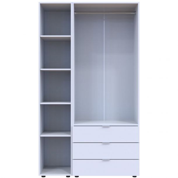 Шкаф Гелар 2 ДСП / 1 зеркало 116.5х49.5х203.4 Белый (1271271471) в интернет-магазине