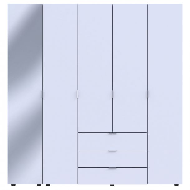 Шкаф Гелар 4 ДСП / 1 зеркало 194х49.5х203.4 Белый (1271271477) в интернет-магазине