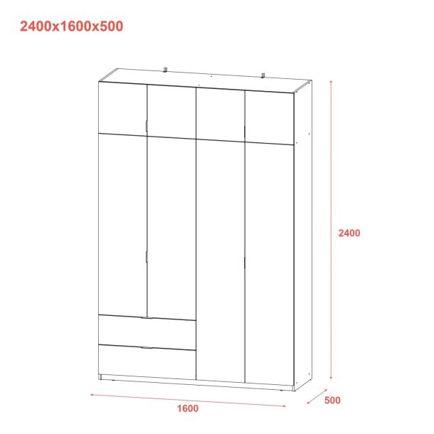 Шафа Лукас 160х50х240 Дуб сонома (1271470555) в интернет-магазине