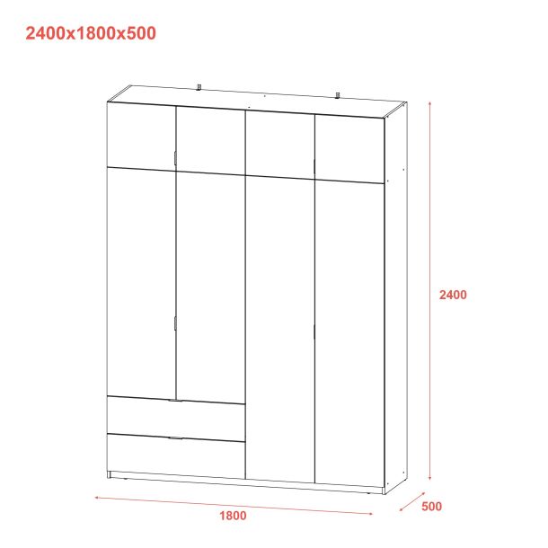 Шафа Лукас 180х50х240 Дуб сонома (1271470557) в интернет-магазине