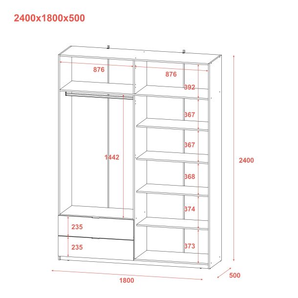 Шафа Лукас 180х50х240 Дуб сонома (1271470557) в Киеве