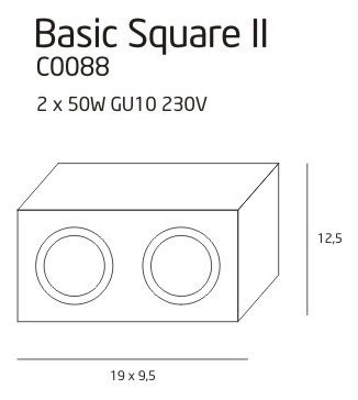 Спот BASIC SQUARE II Black (118865639) цена
