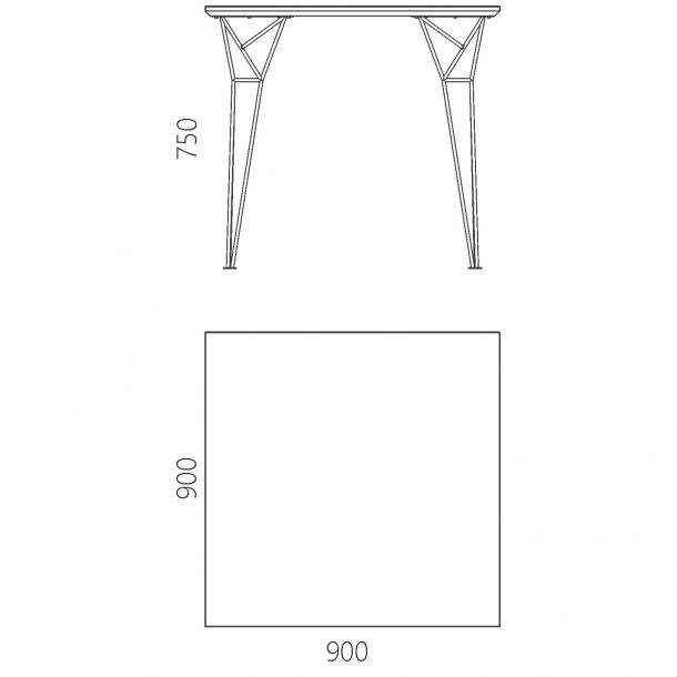 Стол Apollo квадратный 90x90 Белый, Выбеленный ясень (51382232) цена