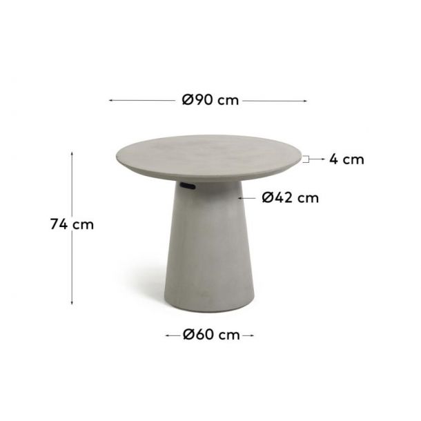 Стол Itai D90 Серый (90916232) цена