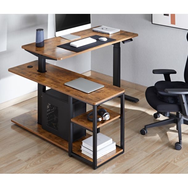 Стол OfficePro ODE119 136х120 Walnut wood, Black (1311154723) с доставкой