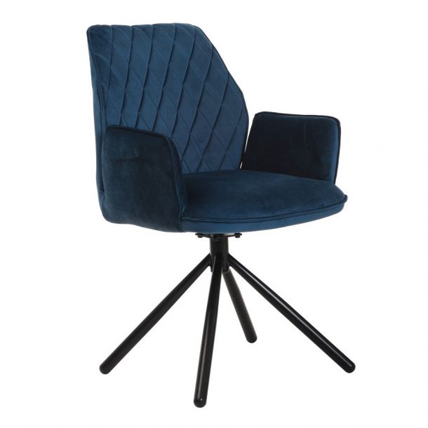 Поворотный стул M-34 fabric Лазурный-вельвет (23439808)