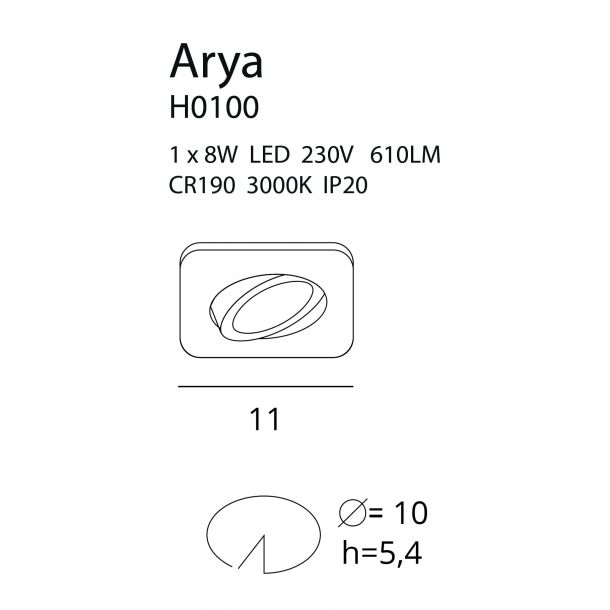 Точечный светильник ARYA SQUARE Black (118865590) цена