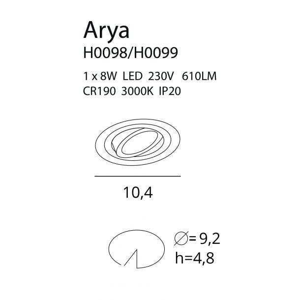 Точковий світильник ARYA TILTED Black (118865592) фото