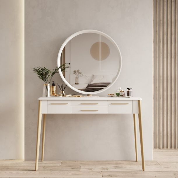 Туалетный столик с зеркалом Бонито Сонома-белый (68479470)