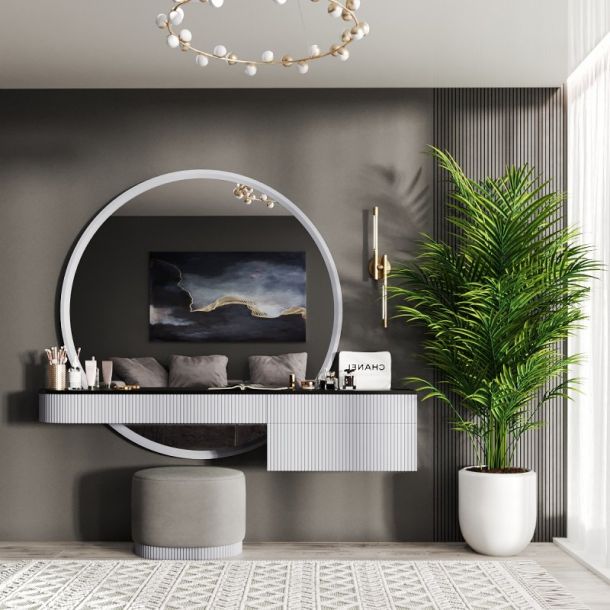 Туалетный столик Ливан Светло-серый, Черный (68724789)
