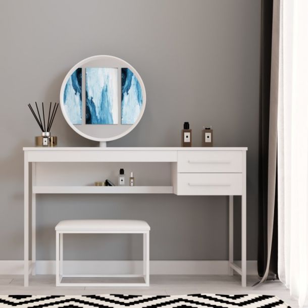 Туалетный столик с зеркалом Сидней 120 Белый, Белый (68479399) фото