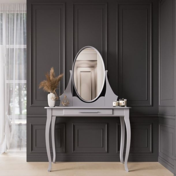 Туалетный столик с зеркалом Тэйлор 2 Светло-серый (68479430)