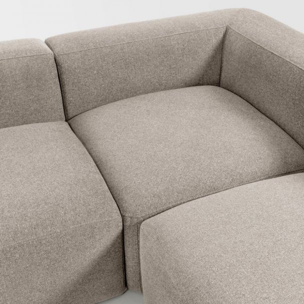 Угловой диван BLOK 3-местный с шезлонгом Светло-серый (90723830) цена
