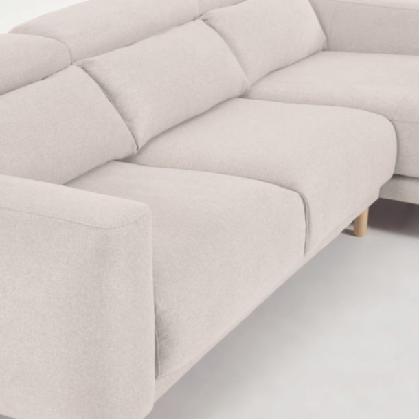 Кутовий диван SINGA з правим шезлонгом Білий (90724130) недорого